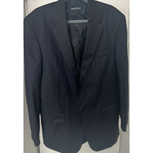 Nautica Mens Blazer Office Suit 42L W36 Wool Two Button Jacket