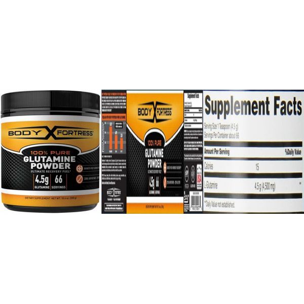 Body Fortress 100% Pure Glutamine Powder, Supports Post Workout Recovery,...