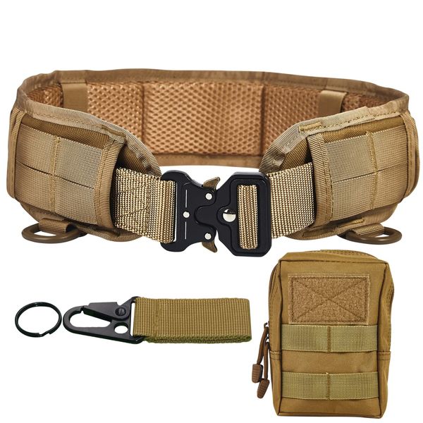 Ratulie Tactical Battle Belt Set Slim Airsoft Molle Belts Hunting Game Belts and Bags Safe Life Defense Belts