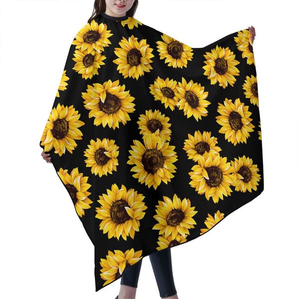 ONE TO PROMISE Sunflower Barber Cape Beautiful Sunflower Hair Cut Salon Cape,Hair Stylist Hairdresser Styling Cape,Waterproof Haircut Apron Cover up for Adults,55"X66"