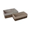 Set of 2 Rattan Nesting Storage Baskets with Linings
