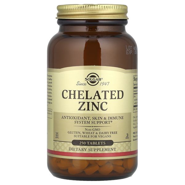 Chelated Zinc, 22 mg, 250 Tablets