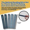 Plastic Model Gundam Interlocking Display Base x2, Customization Stickers & Sanding Stick #120・#240・#600・#800・#1000 Set