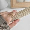 Mrltau Gold Waterproof Asymmetric Ring, Thick Chunky Women's Gold Ring