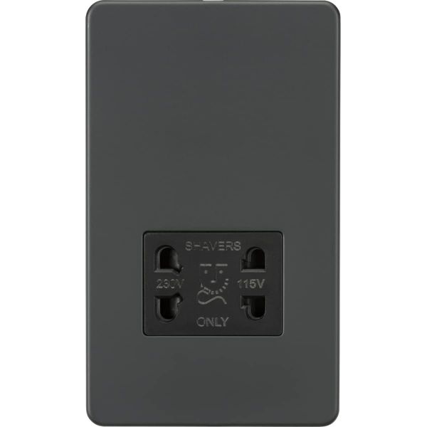 115V/230V Dual Voltage Shaver Socket - Anthracite