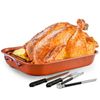 Ovente Oven Roasting Pan Nonstick Carbon Steel Baking Tray Copper CWR24619CO