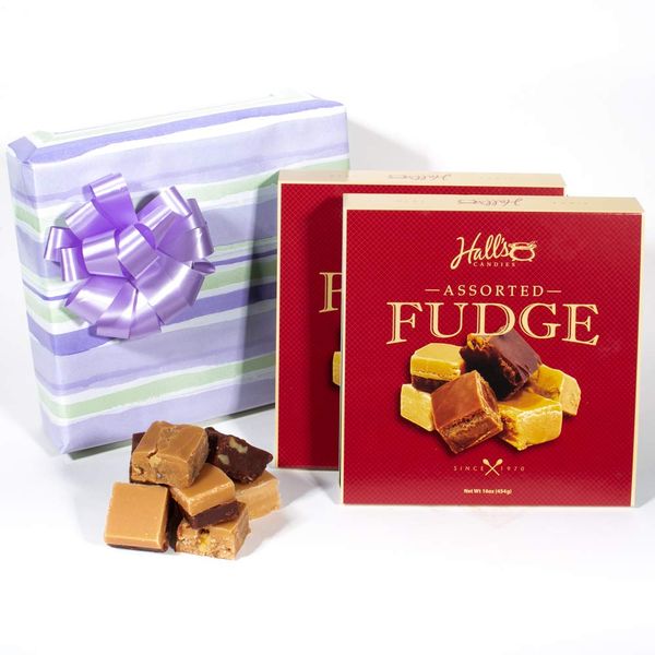 Lavender Green Fudge Gift Box, 2 Pounds Hall's Chocolate Fudge