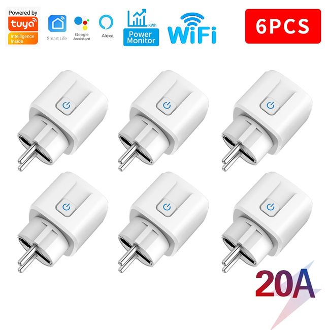 Smart Plug WiFi Socket EU 16A/20A With Power Monitor Timing Function APP  White