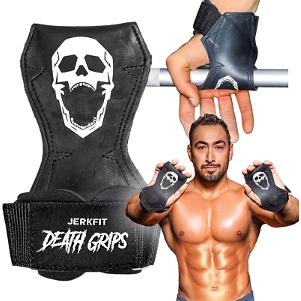 Death Grips Pair - Premium Lifting Straps, Car Tire Grade Rubber PVC Wrist Strap