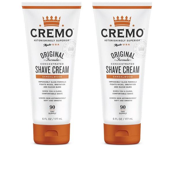 Cremo Barber Grade Shave Cream Sandalwood 12 FlOz Cremo Original Shave Cream Sandalwood 177ml 2 packs