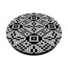 Grid Paper White and Black Geometric Cross Pattern Art PopSockets Standard PopGrip