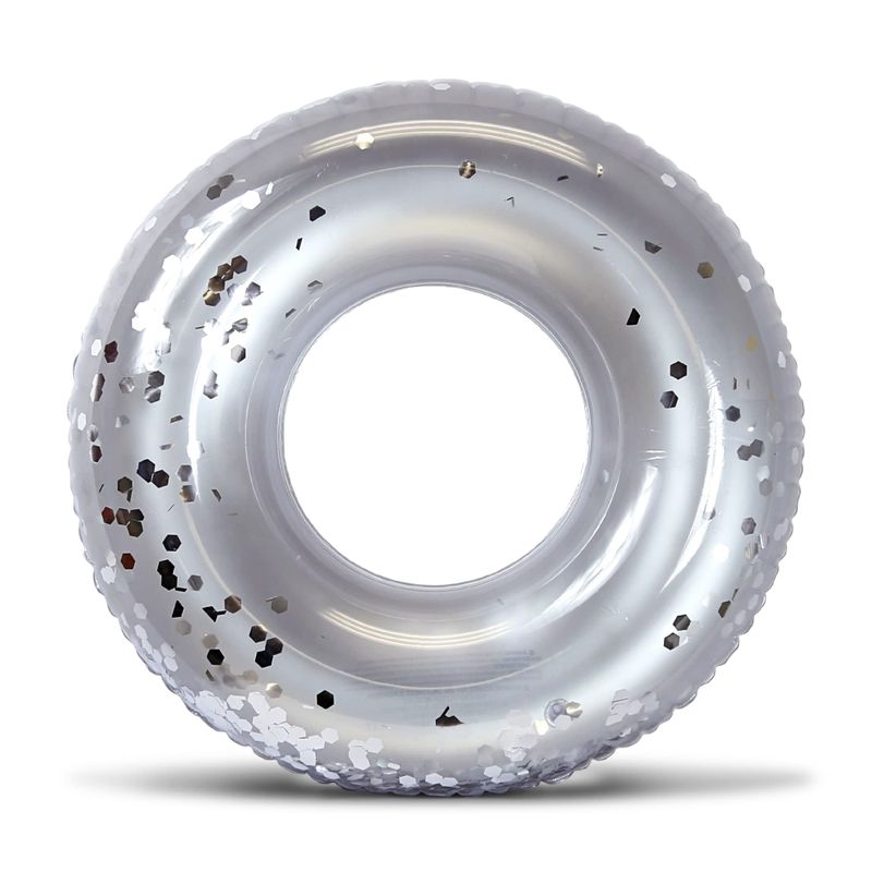 POZA Inflatable Pool Float Tube- Confetti Premium UV Resistant Swim ...