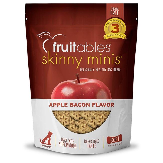 Fruitables Skinny Mini – Healthy Treats for Dogs – Low Calorie Training Treats – Free of Wheat, Corn and Soy – Apple Bacon – 12 Ounces