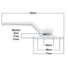 WMS uPVC Window Handle Cockspur Window Handle White Douable Glazed 17mm Backset Right Hand