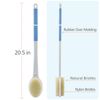 Shower Brush with Soft and Stiff Bristles,20.5" Extra Long Handl Dual-Sided Back