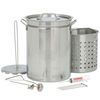 Bayou Classic 1118 32-qt Stainless Turkey Fryer Features Vented Lid Perforated Poultry Rack 12-in Stainless Fry Thermometer 2-oz Seasoning Injector