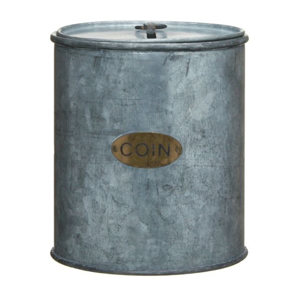 Galvanized Can Coin Bank