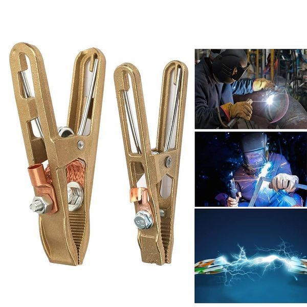 Welding Crocodile Clamp, Copper Earth Ground Cable Clip Welding Manual Welder Electrode Clamp for Welding Machine (260A)