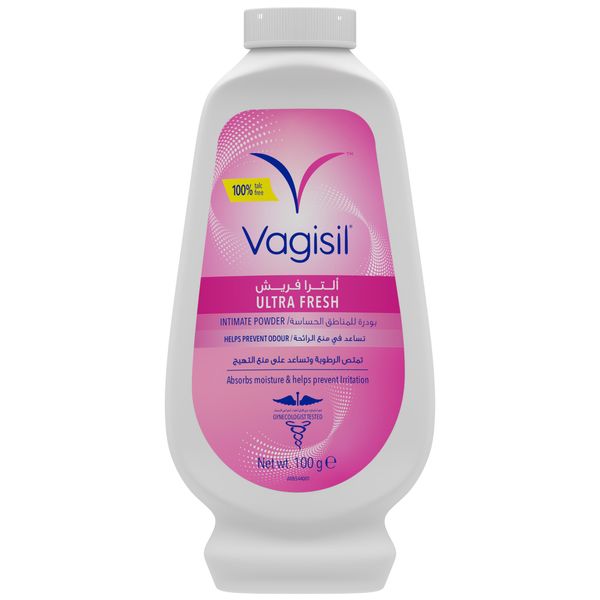 VAGISIL Ultra Fresh Intimate Powder for Daily Feminine Hygiene, Fresh Scent Deodorises & Prevents Odour, Moisture Control Technology, Talc-Free, 100 g