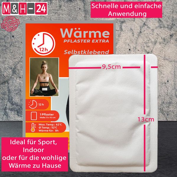Wärme-Pflaster 12h für Rücken, Nacken, Bauch - Wärmekissen, Wärmepads, Rückenwärmer, Nackenwärmer Selbstklebend Wärmepflaster Set 20 Stück