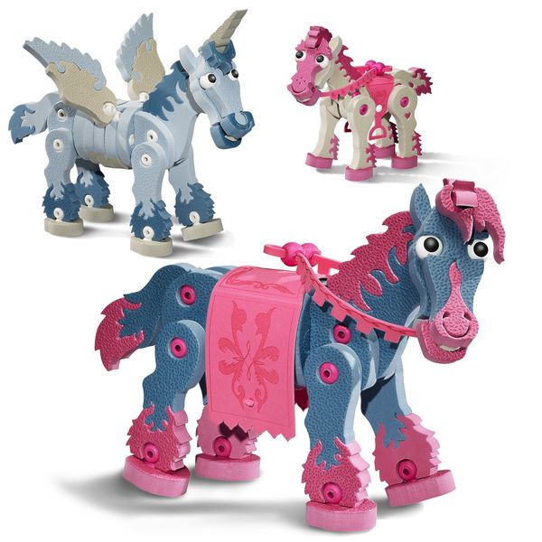 BLOCO TOYS Horses & Unicorns | STEM Toy | DIY Building Construction Set (418 Pieces) | Ages 6+