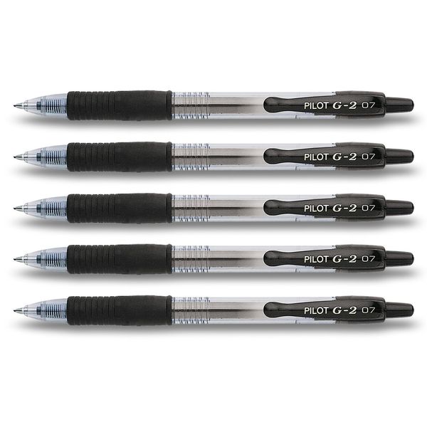 Pilot Gelschreiber G2-7 (Langer Stift 5er, Schwarz)