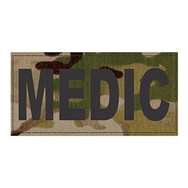 Medic Patch - 4x2 - Black Lettering - Multicam Backing - Hook Fabric