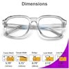 Oversized Square Blue Light Blocking Glasses Computer Gray Frame Eyewear