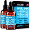 Liquid Collagen Peptides for Women - Complex with Biotin Vitamin, Hydrolyzed Keratin Protein and Saw Palmetto - Comprehensive Formula for Hair, Skin, and Nails Wellness - 2fl oz (Pack of 2)