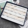 POFET 100 Pairs Stud Earrings with Rectangle Shape Gift Box, Delicate and creative joker stud earrings, Multiple Size and Patterns PAB12254