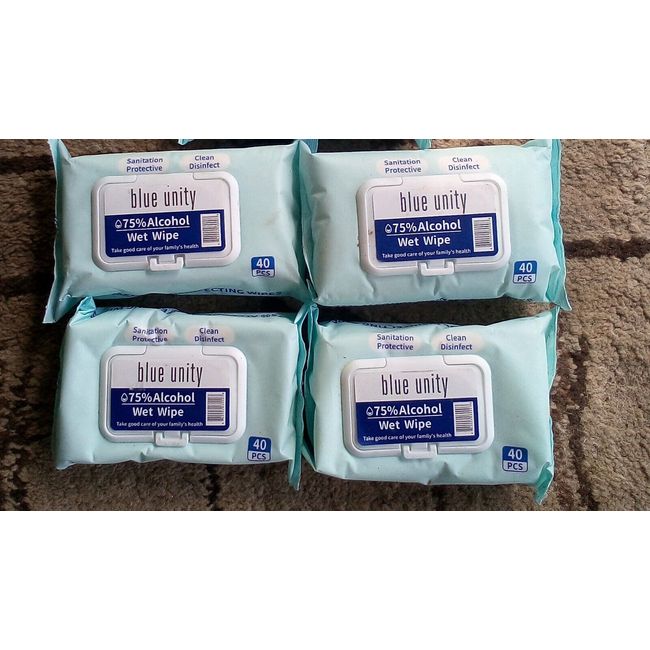 Blue Unity 75% Alcohol Wipes (4 paks)