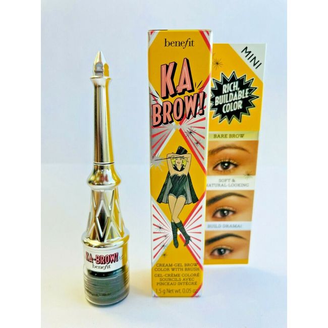 Benefit KA BROW! Cream-Gel Brow Color with Brush, 0.05 oz   #6 DEEP  MINI  Boxed