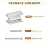 sourcing map 10 Pack Cabinet Knobs, Single Hole Cabinet Handles Rectangle Knobs for Cupboard Closet Bathroom Dresser Drawer Knobs Silver