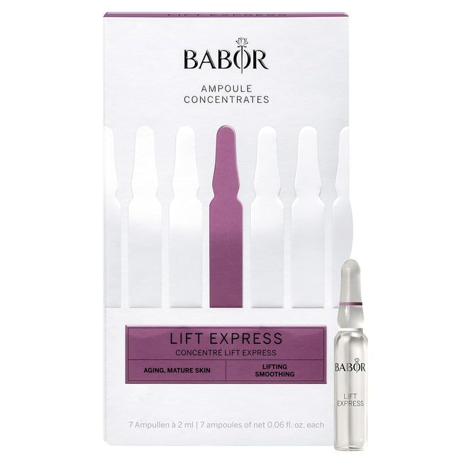 BABOR Lift Express Ampoule Concentrate, Instant Lifting Effect Fills Lines and Wrinkles Up To 6 Hours, Smoothing Skincare Capsule, Anti Aging Serum, Increase Firming & Elasticity, 7 Treatments