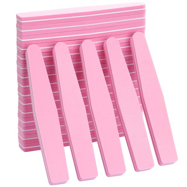 20Pcs Nail Buffers 100/180 Sanding Blocks Sponge Buffing File for Acrylic Natural Gel Nails, Pink