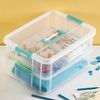 Sterilite Stack & Carry 2 Layer Handle Countertop Box Organizer Container, Clear