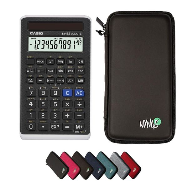 Casio FX-82 Solar II with Protective Case from WYNGS in Black - Basic Set