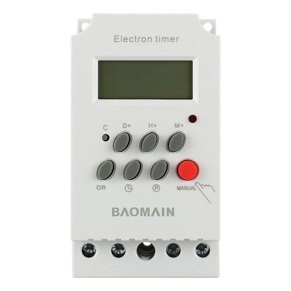 Baomain Timer Switch KG316T-II 220V DIN-Rail LCD Micro-Computer Electric Power Time Controller with Clock