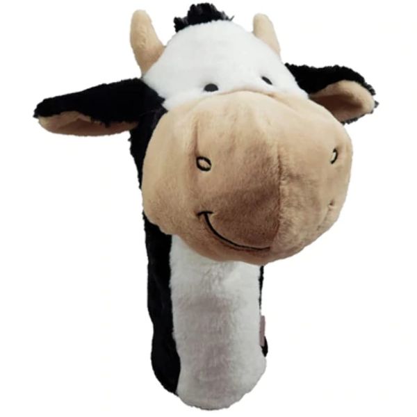 Daphne's Novelty Animal Golf Headcovers - Happy Cow Golf Driver Headcover, Black/White