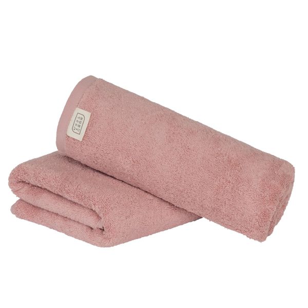 Kenkyujo Towels Volume Rich #003 Bath Towel, Set of 2, Fluffy, Hotel Specifications, Rapid Absorption, 100% Cotton, Durable, Less Shedding, Available in 10 Colors, Japanese Technology, Misty Pink