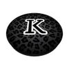 Letter K Black Cheetah Leopard Cat Animal Print Initial PopSockets Swappable PopGrip