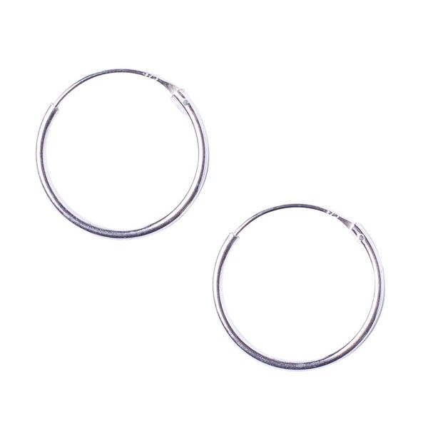 81stgeneration Women's 925 Sterling Silver 1.2 mm 20 mm Round Hoop Earrings