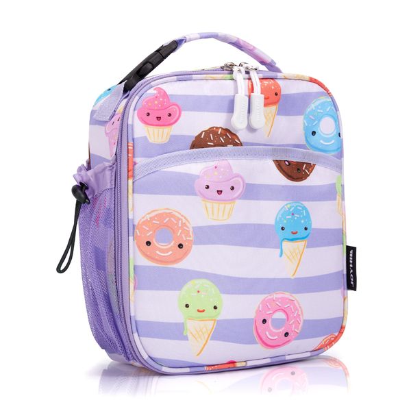 JOYHILL Kids Lunch Box, Insulated Lunch Bag for Teen Girl Boy, Lunch Boxes for Kids with Water Bottle Holder for School, Cute Lunchbox Kawaii Small Lunch Tote Toddler Donut