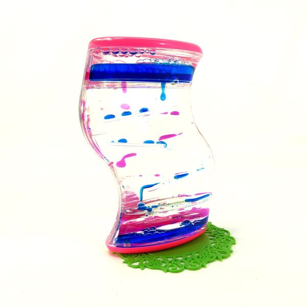 Oil Timer Shape Blue Pink Coaster Set Oil Clock Drop Motion OIL2-041