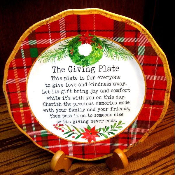 The Giving Plate by House & Garden Lg Melamine Plaid Tartan Serving Platter  704