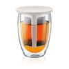 Bodum Tea for One Glass with Tea Infuser - 0.35 L, Off-White