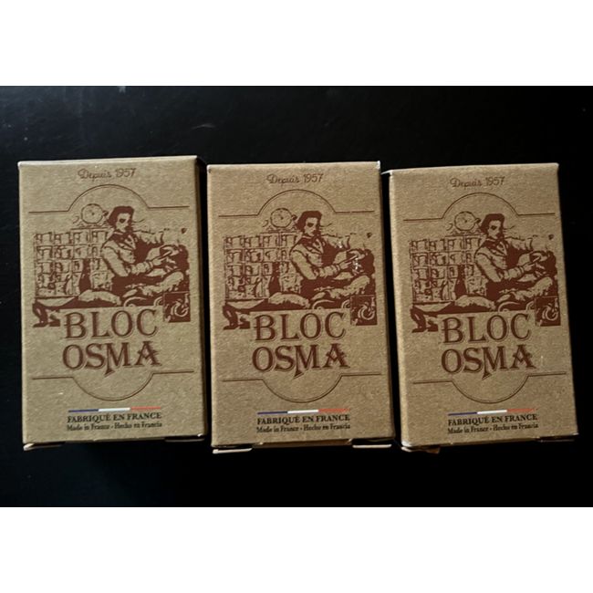 3X OSMA Alum Block 2.64 oz / 75 g Barber Shaving Made In France