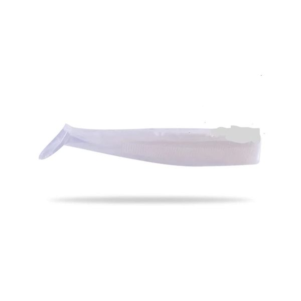Hunthouse Minnow Tail (White, 4pcs, 100mm) - Bass, Cod, Pike Lure
