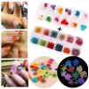 Nail Art Accessories 12-color three-dimensional nail dry flowers 60 Starry plus 60 five flower