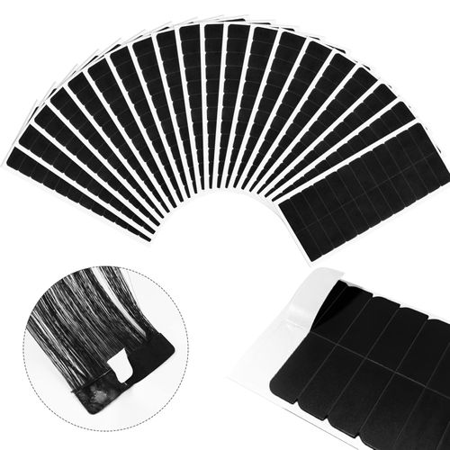 EBANKU 240 Pieces Replacement Tapes for Tape-In Hair Extensions Replacement Tapes Adhesive Strips High Adhesion Hair Tape for Hair Extensions Hair Weft (Black)